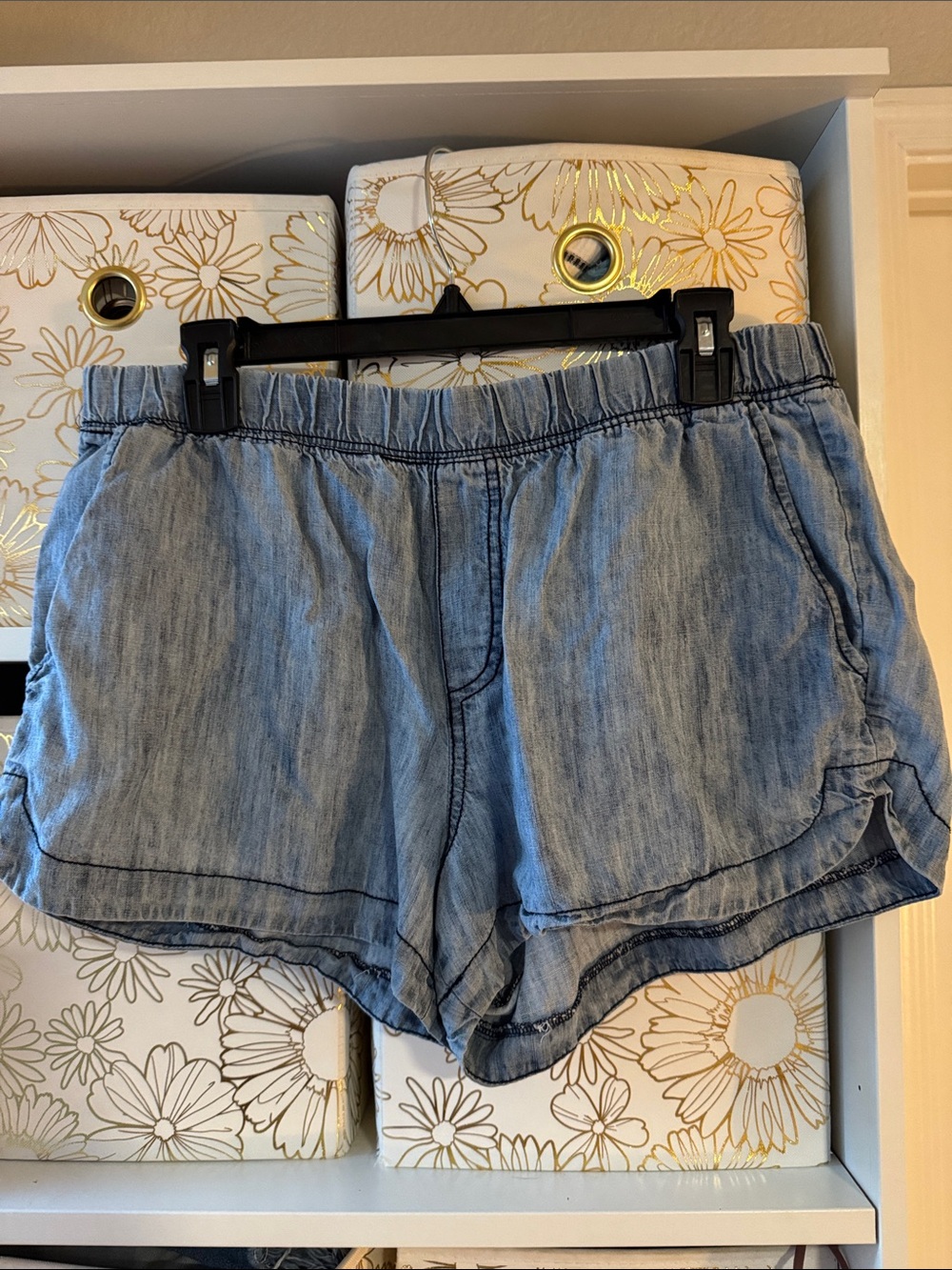 Michael Stars Light Blue Denim Shorts with Dark Stitching